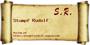 Stumpf Rudolf névjegykártya